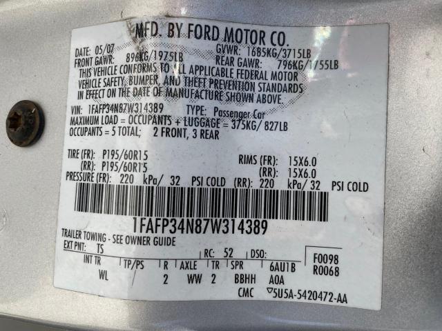 Photo 9 VIN: 1FAFP34N87W314389 - FORD FOCUS ZX4 