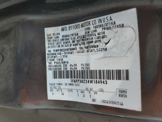 Photo 12 VIN: 1FAFP38Z24W184943 - FORD FOCUS 