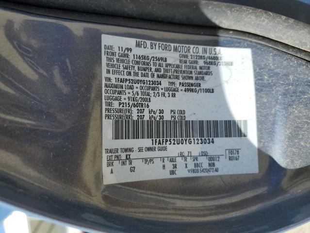 Photo 11 VIN: 1FAFP52U0YG123034 - FORD TAURUS 