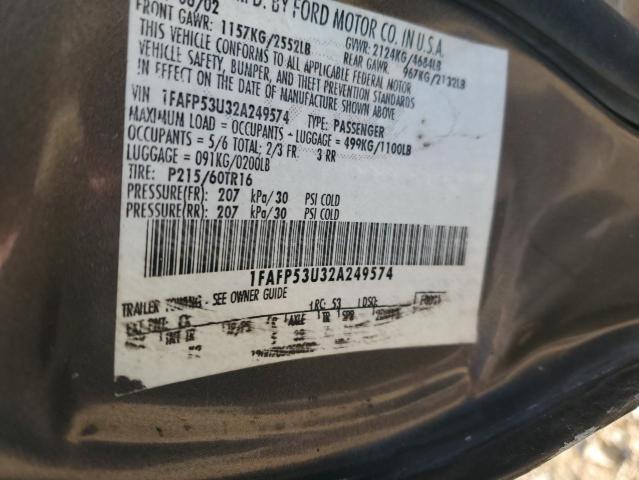 Photo 11 VIN: 1FAFP53U32A249574 - FORD TAURUS 