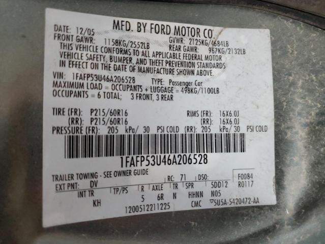 Photo 11 VIN: 1FAFP53U46A206528 - FORD TAURUS SE 