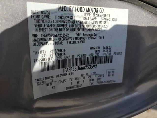 Photo 11 VIN: 1FAFP53U66A253592 - FORD TAURUS SE 