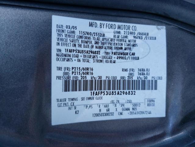 Photo 11 VIN: 1FAFP53U85A296832 - FORD TAURUS SE 