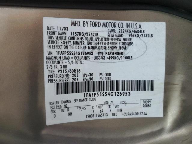 Photo 11 VIN: 1FAFP55S54G126953 - FORD TAURUS SES 