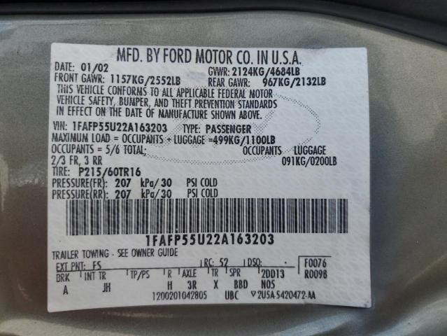 Photo 11 VIN: 1FAFP55U22A163203 - FORD TAURUS SES 