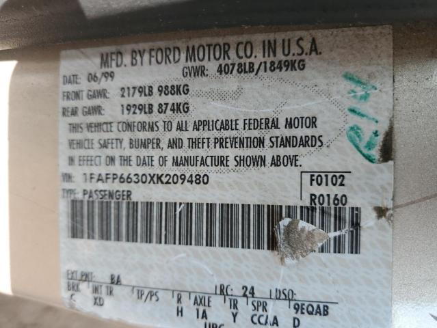 Photo 11 VIN: 1FAFP6630XK209480 - FORD CONTOUR SE 