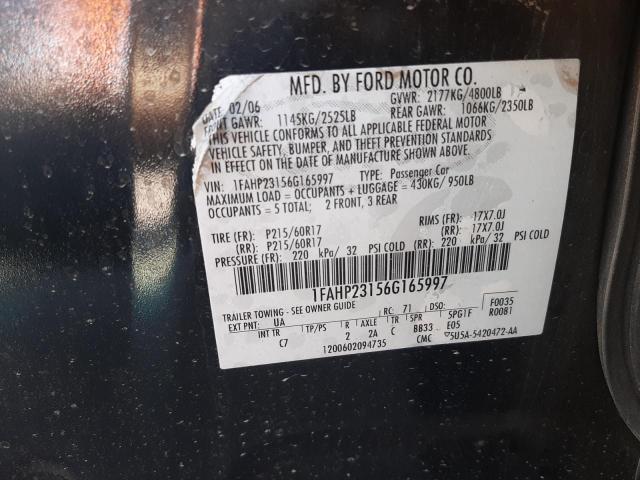 Photo 11 VIN: 1FAHP23156G165997 - FORD 500 