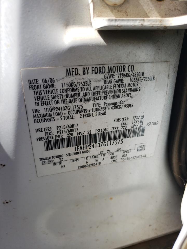 Photo 11 VIN: 1FAHP24137G117575 - FORD FIVE HUNDRED 