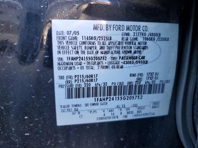 Photo 11 VIN: 1FAHP24155G205752 - FORD 500 