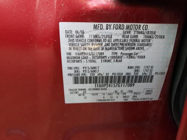 Photo 11 VIN: 1FAHP24157G117089 - FORD FIVE HUNDR 