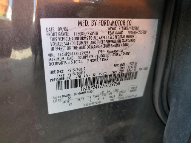 Photo 11 VIN: 1FAHP24177G129258 - FORD FIVE HUNDR 