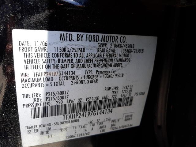 Photo 9 VIN: 1FAHP24197G144134 - FORD FIVE HUNDR 