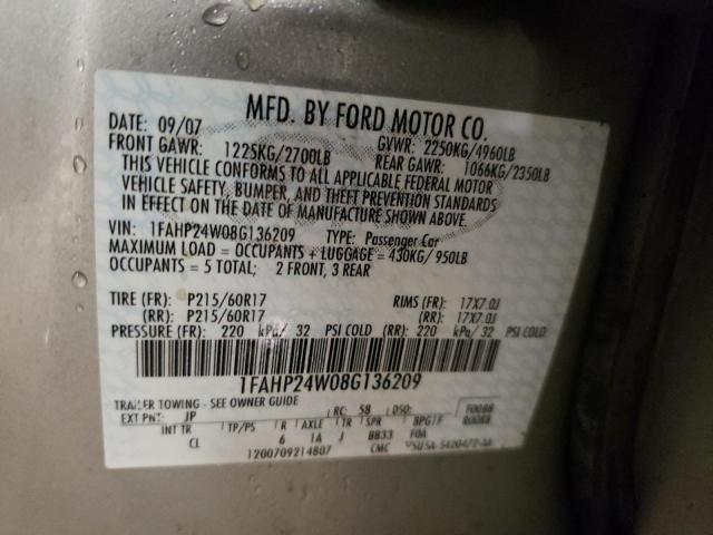 Photo 11 VIN: 1FAHP24W08G136209 - FORD TAURUS 