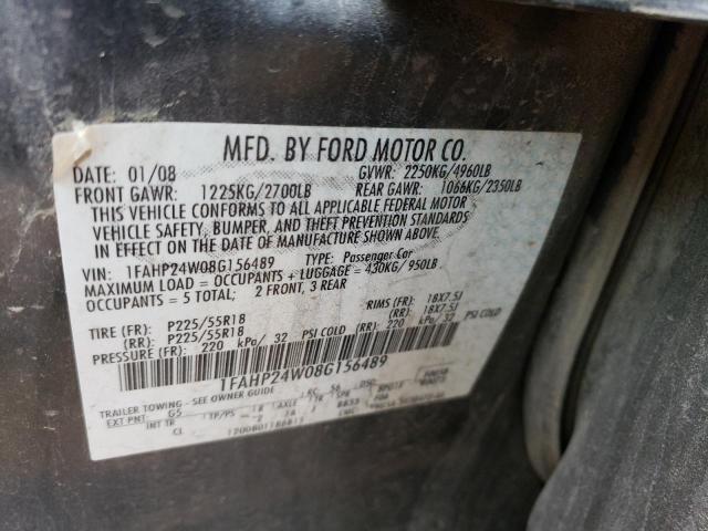 Photo 12 VIN: 1FAHP24W08G156489 - FORD TAURUS 