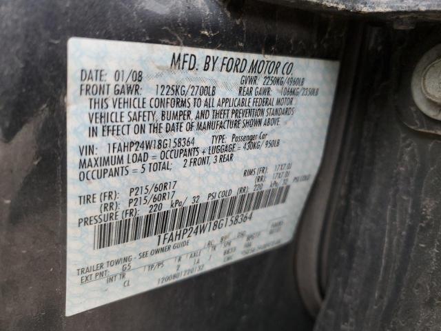 Photo 11 VIN: 1FAHP24W18G158364 - FORD TAURUS SEL 