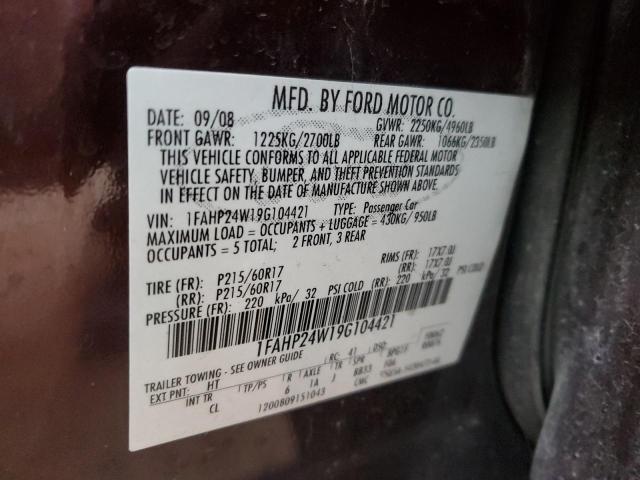 Photo 11 VIN: 1FAHP24W19G104421 - FORD TAURUS 