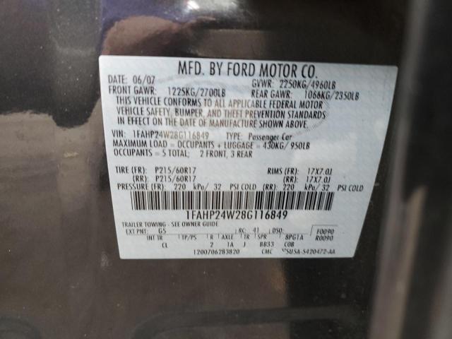 Photo 11 VIN: 1FAHP24W28G116849 - FORD TAURUS 