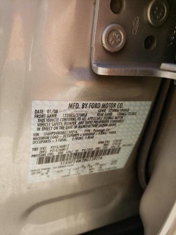 Photo 11 VIN: 1FAHP24W28G159216 - FORD TAURUS SEL 