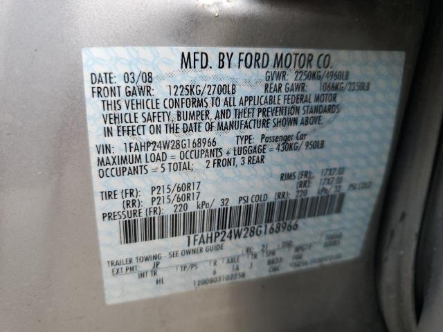 Photo 11 VIN: 1FAHP24W28G168966 - FORD TAURUS 