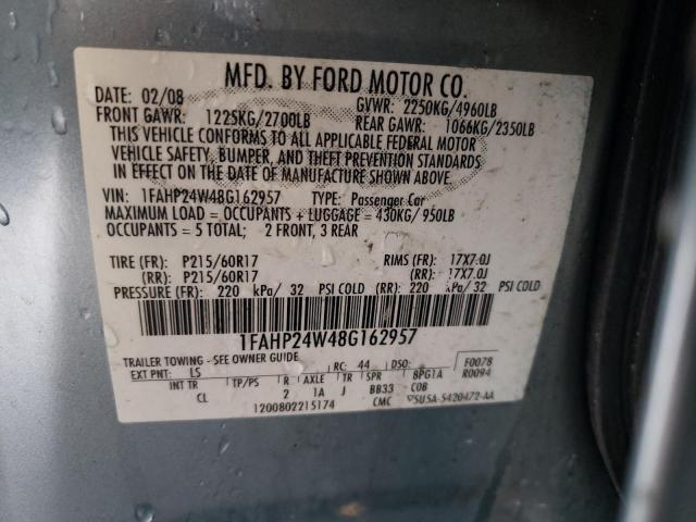 Photo 12 VIN: 1FAHP24W48G162957 - FORD TAURUS SEL 