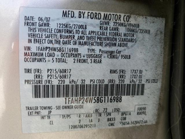 Photo 12 VIN: 1FAHP24W58G116988 - FORD TAURUS 