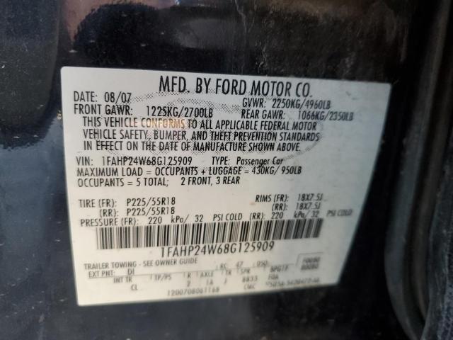 Photo 12 VIN: 1FAHP24W68G125909 - FORD TAURUS 