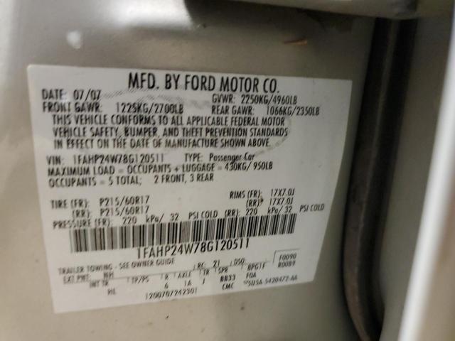 Photo 11 VIN: 1FAHP24W78G120511 - FORD TAURUS SEL 