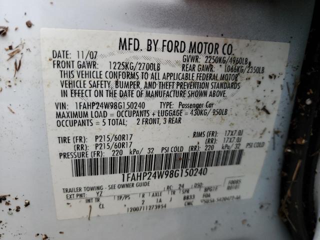 Photo 12 VIN: 1FAHP24W98G150240 - FORD TAURUS SEL 