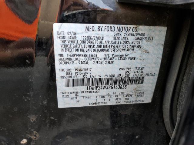 Photo 11 VIN: 1FAHP24WX8G163658 - FORD TAURUS SEL 