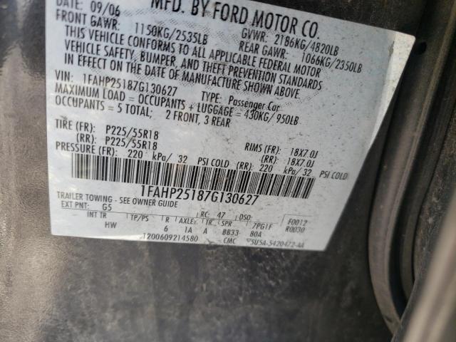 Photo 9 VIN: 1FAHP25187G130627 - FORD FIVE HUNDR 