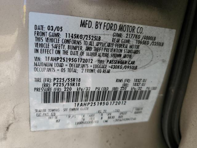 Photo 11 VIN: 1FAHP25195G172012 - FORD 500 