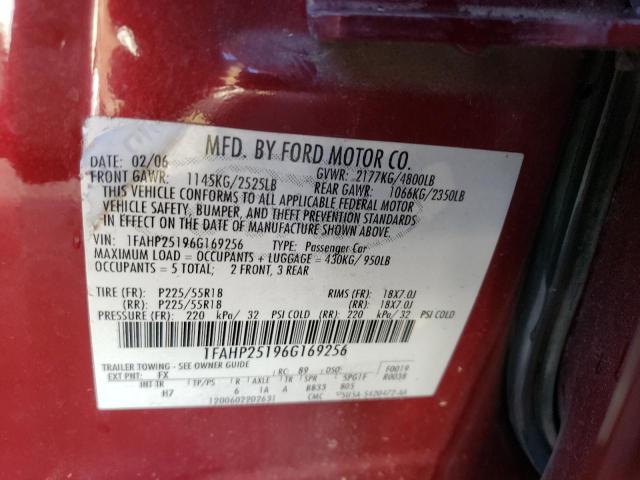 Photo 11 VIN: 1FAHP25196G169256 - FORD 500 