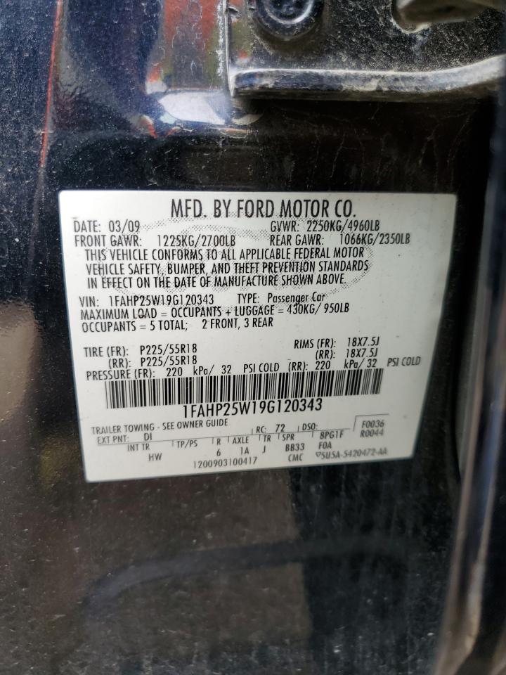 Photo 11 VIN: 1FAHP25W19G120343 - FORD TAURUS 