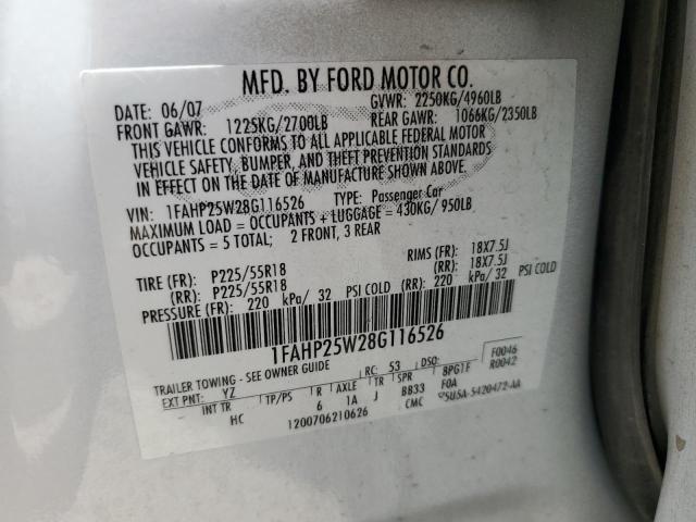 Photo 11 VIN: 1FAHP25W28G116526 - FORD TAURUS 