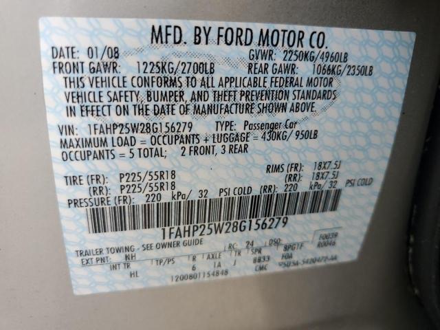 Photo 12 VIN: 1FAHP25W28G156279 - FORD TAURUS LIM 