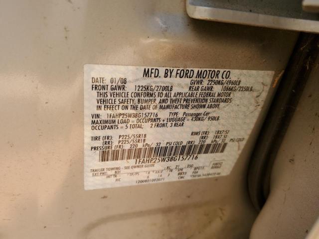 Photo 12 VIN: 1FAHP25W38G157716 - FORD TAURUS LIM 