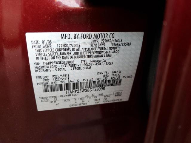 Photo 12 VIN: 1FAHP25W38G158008 - FORD TAURUS LIM 