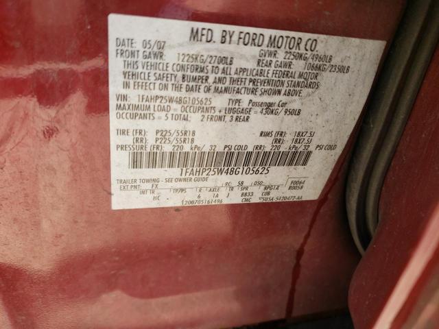 Photo 11 VIN: 1FAHP25W48G105625 - FORD TAURUS 