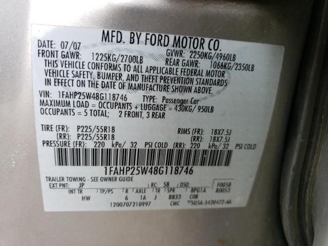 Photo 11 VIN: 1FAHP25W48G118746 - FORD TAURUS 