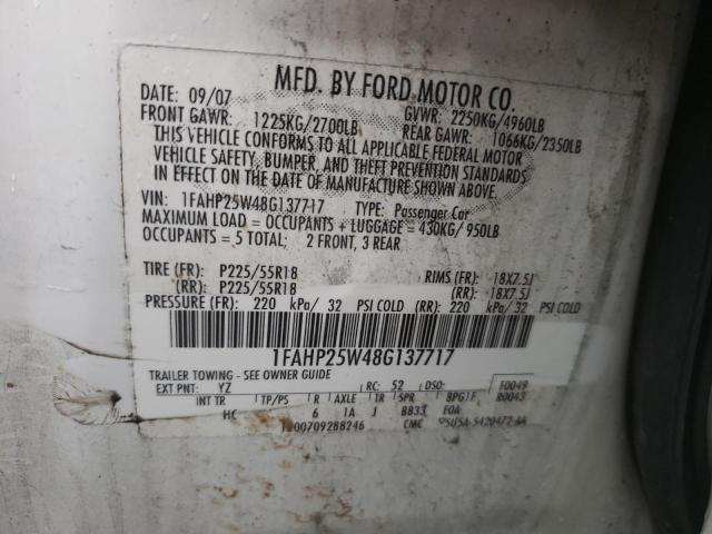 Photo 12 VIN: 1FAHP25W48G137717 - FORD TAURUS 