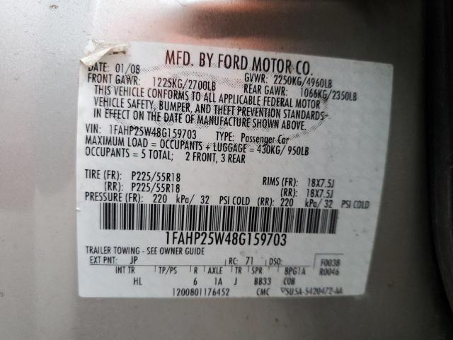 Photo 12 VIN: 1FAHP25W48G159703 - FORD TAURUS 