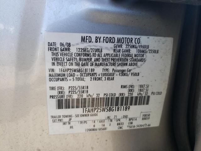 Photo 11 VIN: 1FAHP25W58G181189 - FORD TAURUS LIM 