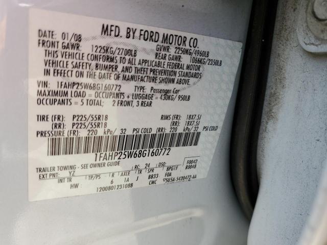 Photo 12 VIN: 1FAHP25W68G160772 - FORD TAURUS LIM 