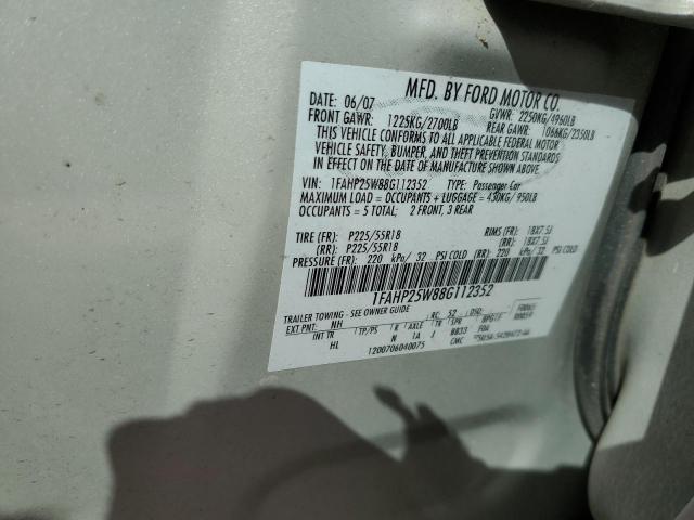 Photo 11 VIN: 1FAHP25W88G112352 - FORD TAURUS LIM 