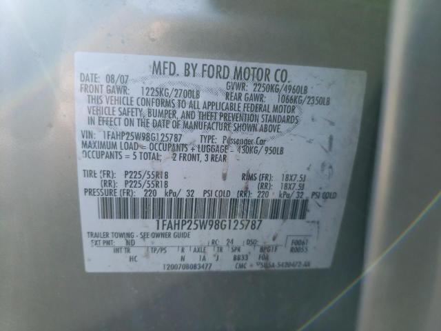 Photo 9 VIN: 1FAHP25W98G125787 - FORD TAURUS LIM 