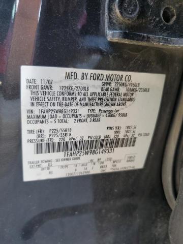 Photo 11 VIN: 1FAHP25W98G149331 - FORD TAURUS LIM 