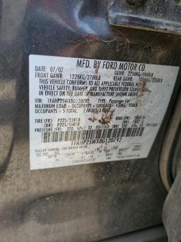 Photo 12 VIN: 1FAHP25WX8G120792 - FORD TAURUS LIM 