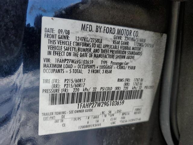 Photo 12 VIN: 1FAHP27W29G103659 - FORD TAURUS 