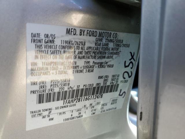 Photo 11 VIN: 1FAHP28116G112478 - FORD FIVE HUNDR 