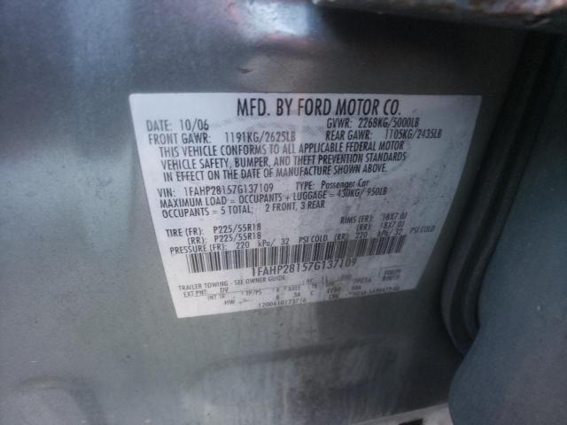 Photo 11 VIN: 1FAHP28157G137109 - FORD 500 